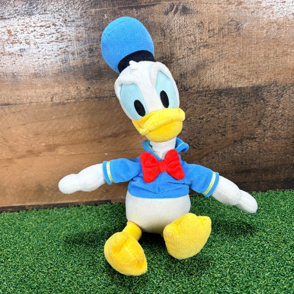 Disney Donald Duck Plush Stuffed Animal Toy Blue‎ Sailor Outfit Red Bow